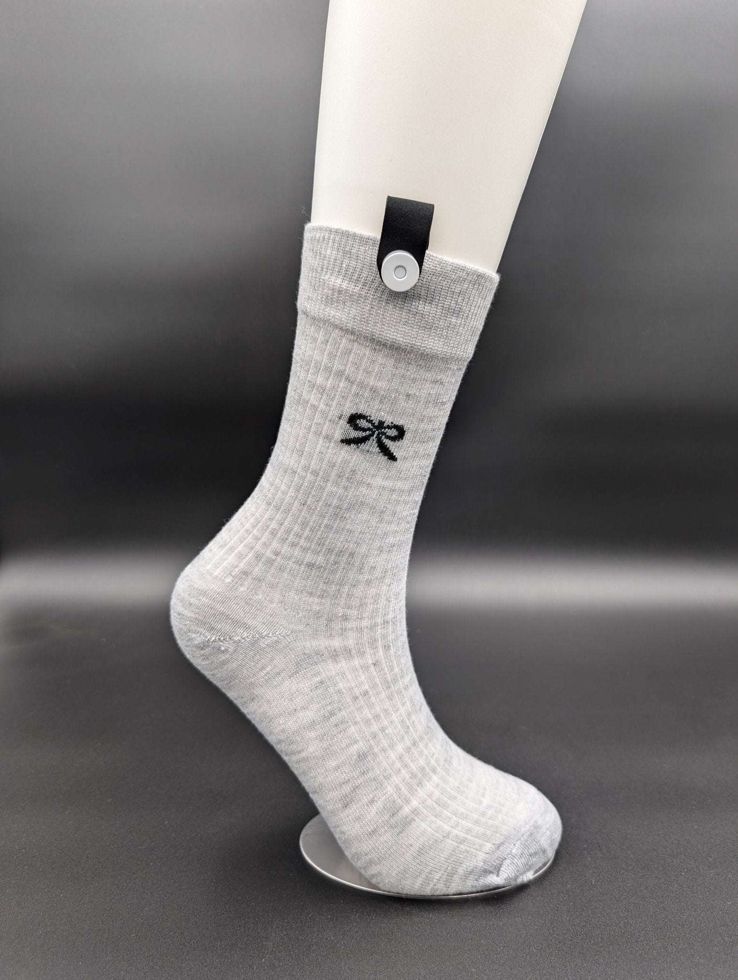 Madison Silver Crew Socks – Magnetic Lock and Loop Design - Le Loxx