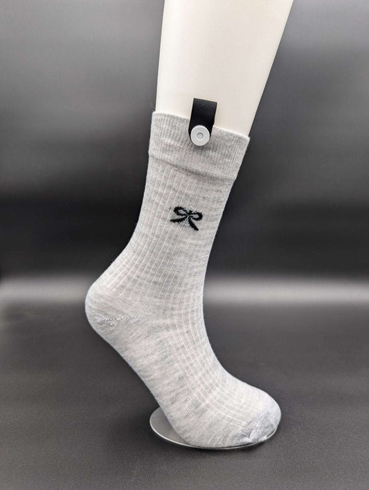 Madison Silver Crew Socks – Magnetic Lock and Loop Design - Le Loxx