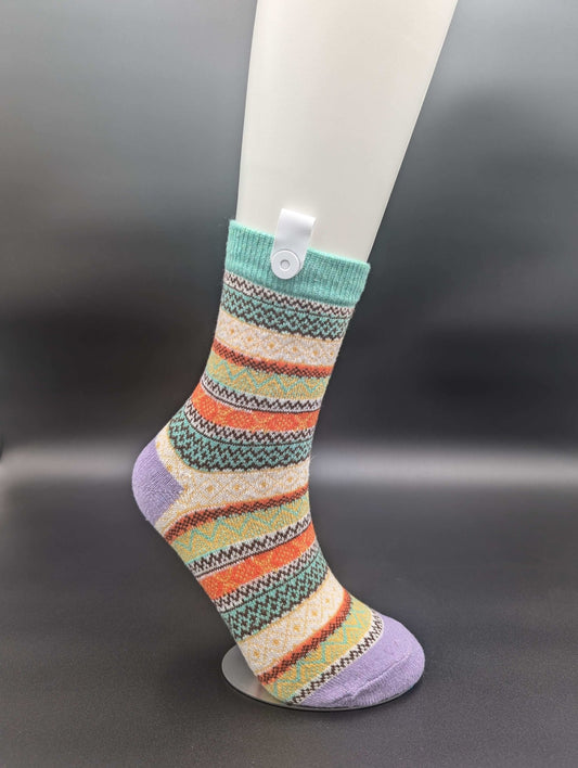 Maine Mint Green Crew Socks – Magnetic Lock and Loop Design - Le Loxx