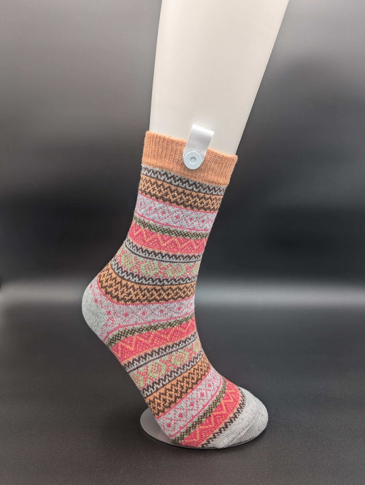 Maine Peach Crew Socks – Magnetic Lock and Loop Design - Le Loxx