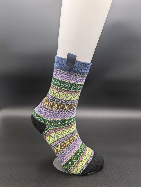 Maine Blue Crew Socks – Magnetic Lock and Loop Design - Le Loxx