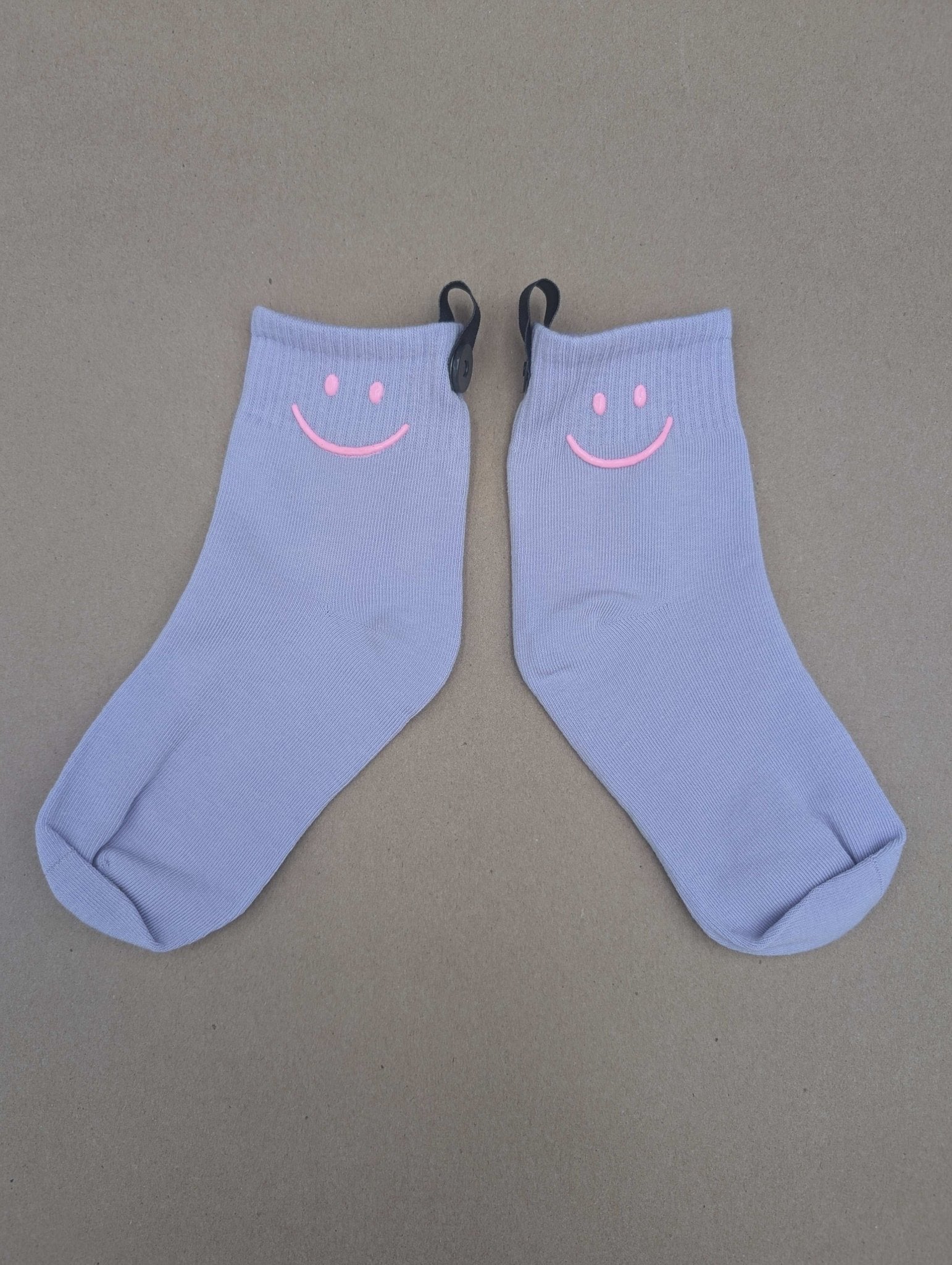 Happy Smiles Purple Kids Socks – Magnetic Lock and Loop Design - Le Loxx
