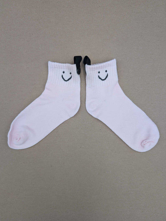 Joy Light Pink Kids Socks – Magnetic Lock and Loop Design - Le Loxx