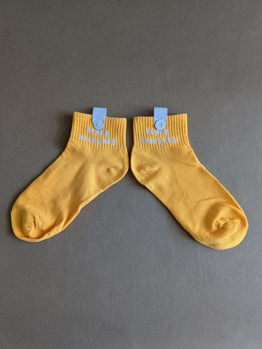 Happy Everyday Orange Kids Ankle Socks – Magnetic Lock and Loop Design - Le Loxx