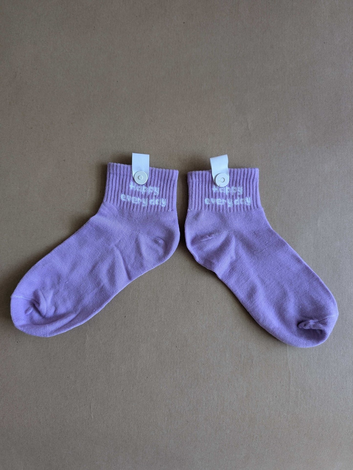 Happy Everyday Purple Kids Ankle Socks – Magnetic Lock and Loop Design - Le Loxx