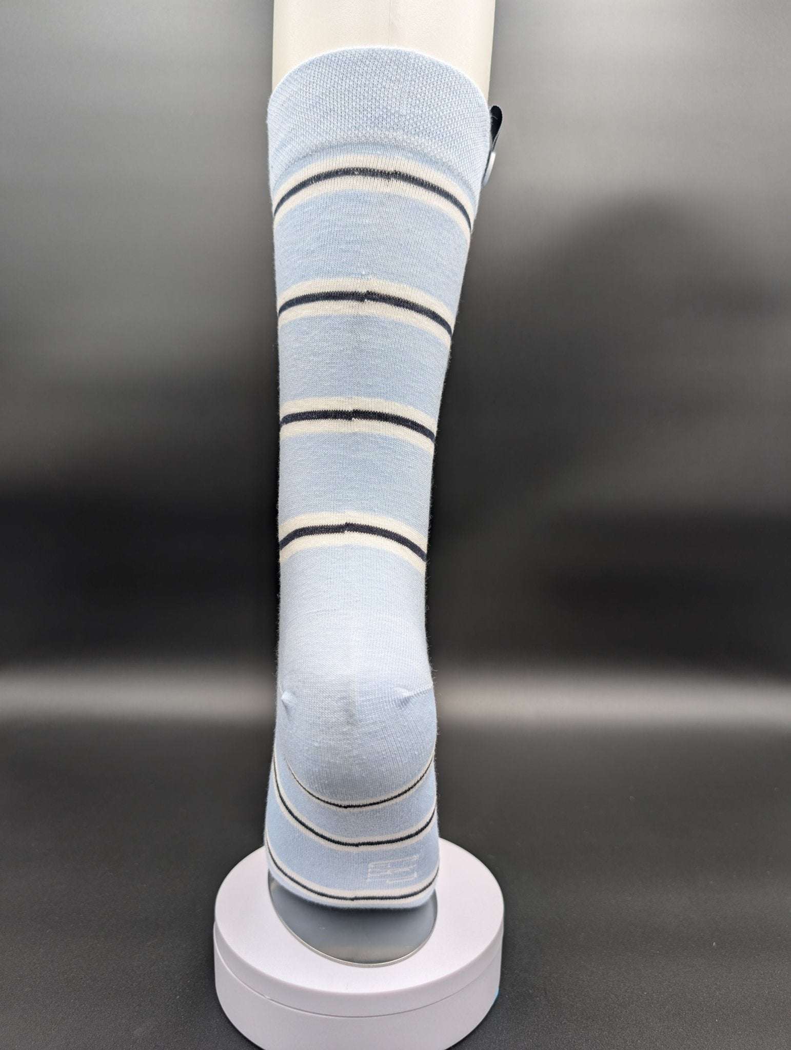 Alaskan Blue Striped Crew Socks - Le Loxx