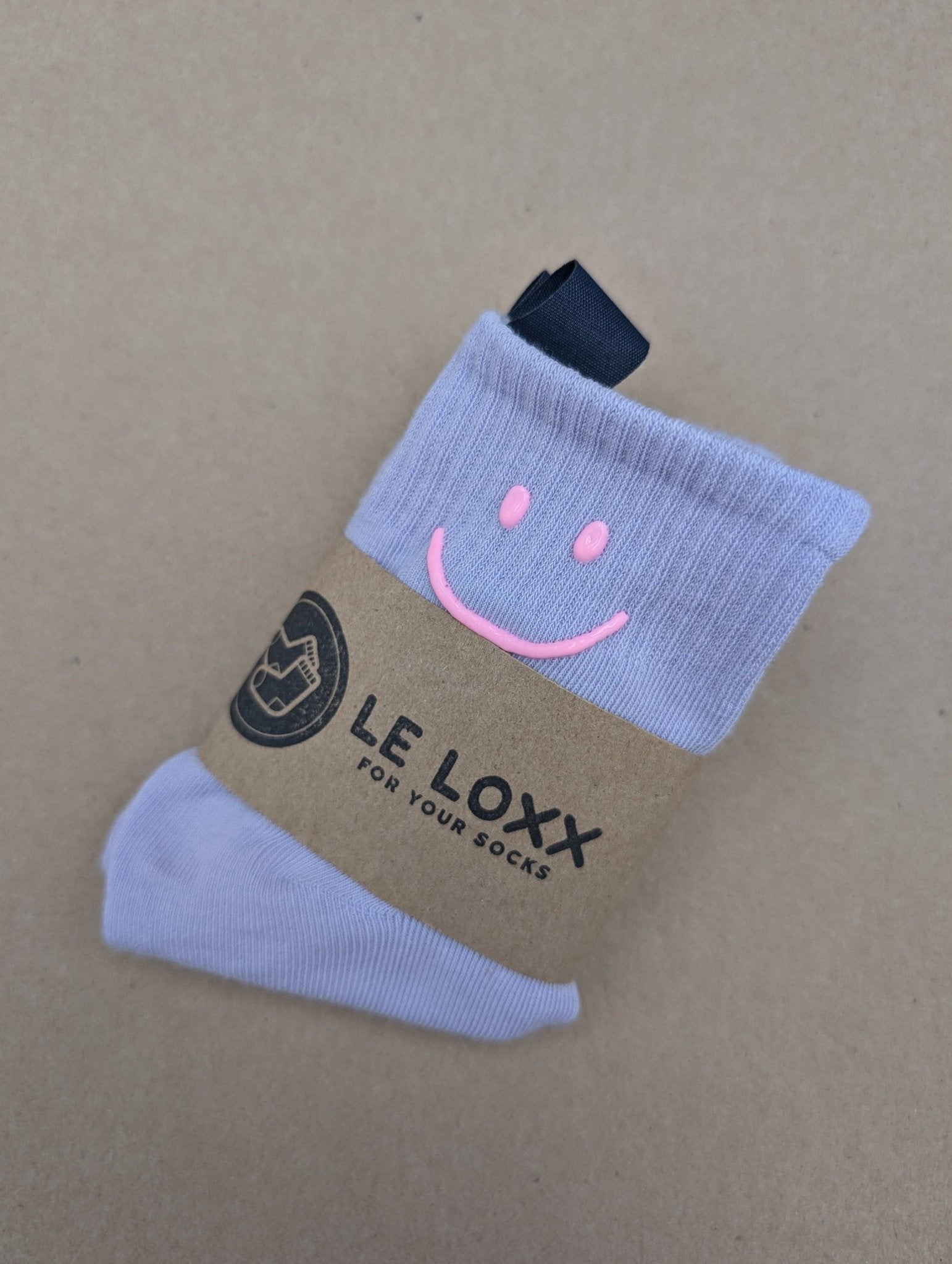 Happy Smiles Purple Kids Socks – Magnetic Lock and Loop Design - Le Loxx