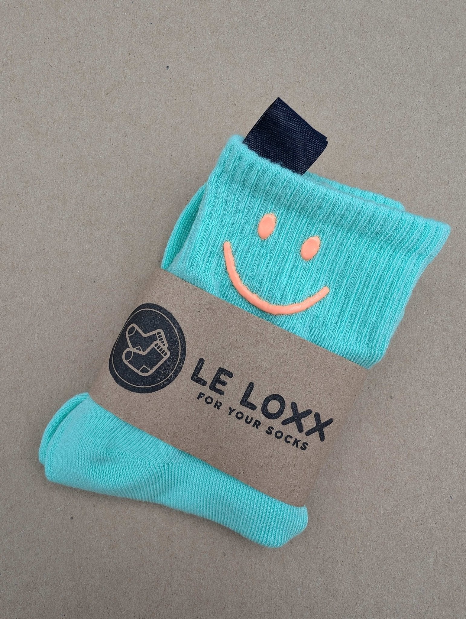Happy Smiles Blue Kids Socks – Magnetic Lock and Loop Design - Le Loxx