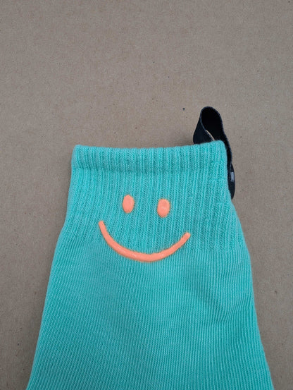 Happy Smiles Blue Kids Socks – Magnetic Lock and Loop Design - Le Loxx