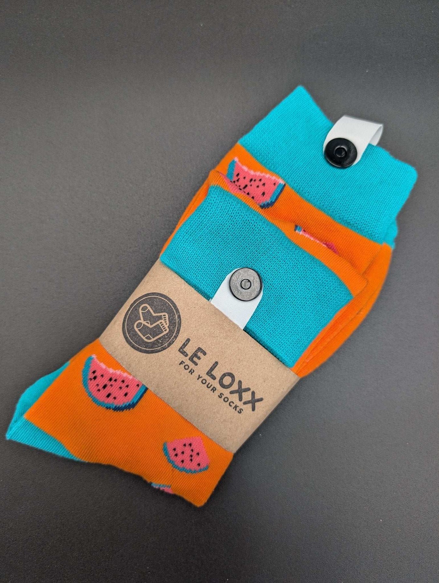 Hawaii Orange Watermelon Crew Socks – Magnetic Lock and Loop Design - Le Loxx