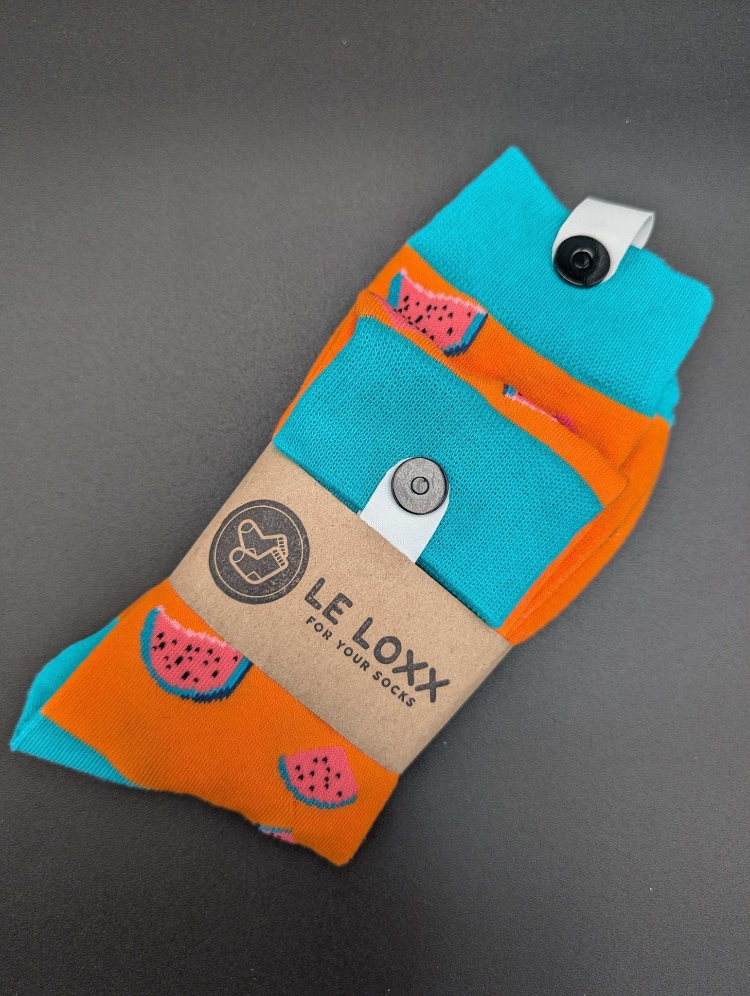Hawaii Orange Watermelon Crew Socks – Magnetic Lock and Loop Design - Le Loxx