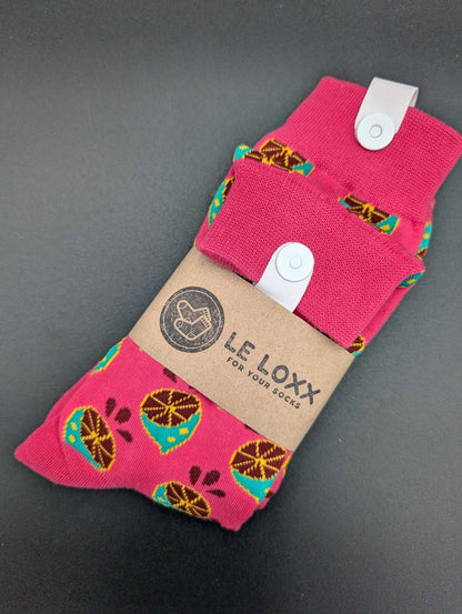 Hawaii Pink Guava Crew Socks – Magnetic Lock and Loop Design - Le Loxx