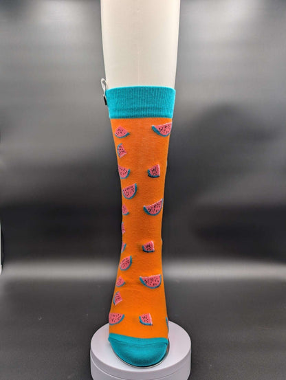 Hawaii Orange Watermelon Crew Socks – Magnetic Lock and Loop Design - Le Loxx