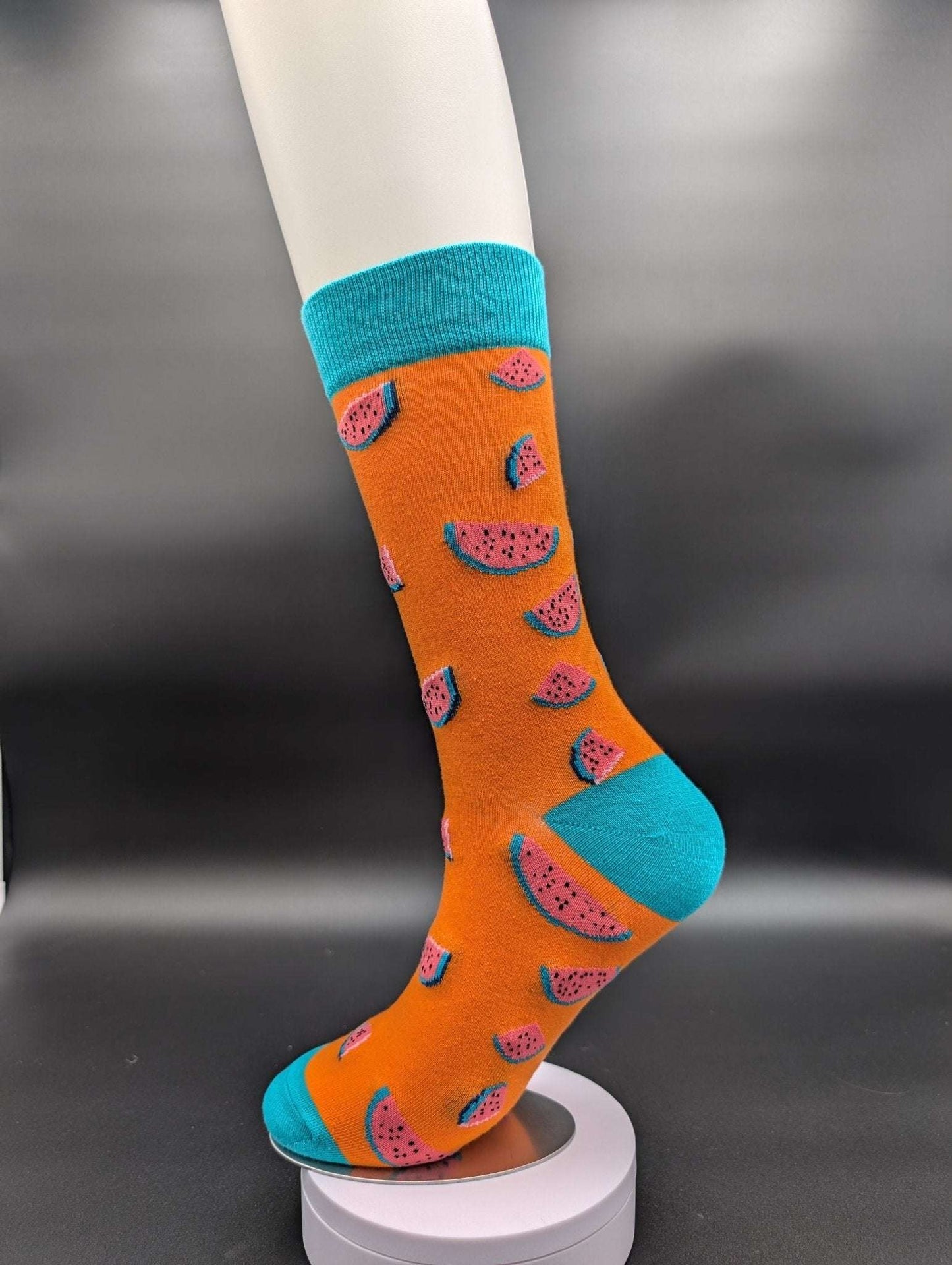 Hawaii Orange Watermelon Crew Socks – Magnetic Lock and Loop Design - Le Loxx