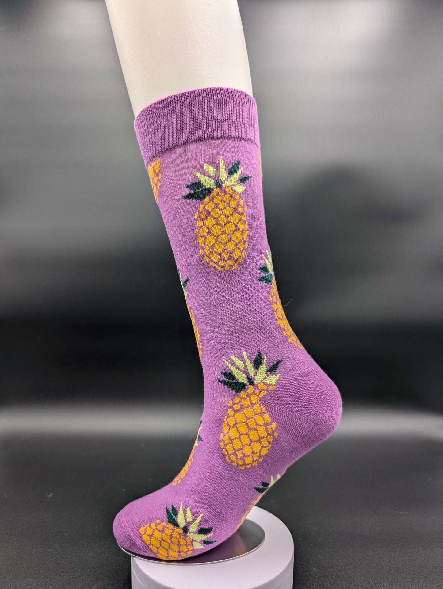 Hawaii Purple Pineapple Crew Socks – Magnetic Lock and Loop Design - Le Loxx