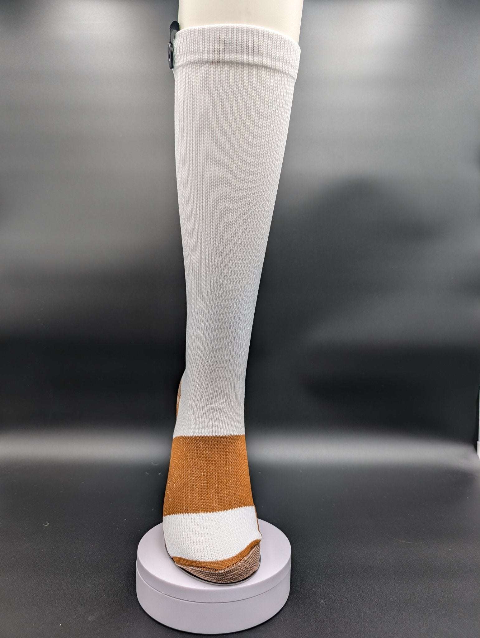 Helsinki White Compression Socks – Magnetic Lock and Loop Design - Le Loxx