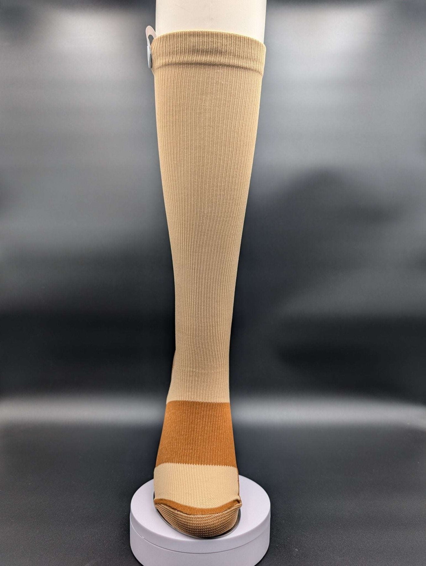 Helsinki Tan Compression Socks – Magnetic Lock and Loop Design - Le Loxx