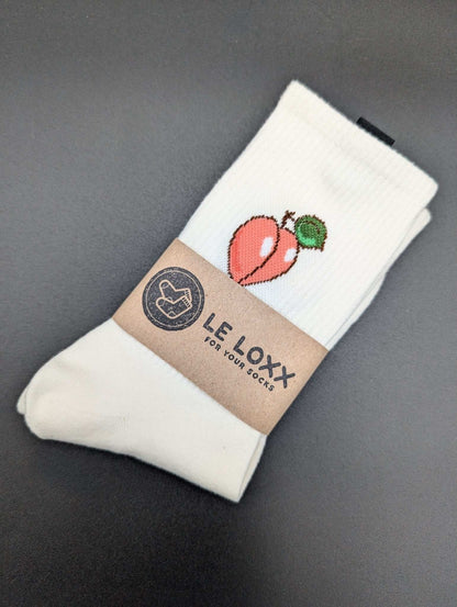 Honolulu Peaches Crew Socks – Magnetic Lock and Loop Design - Le Loxx