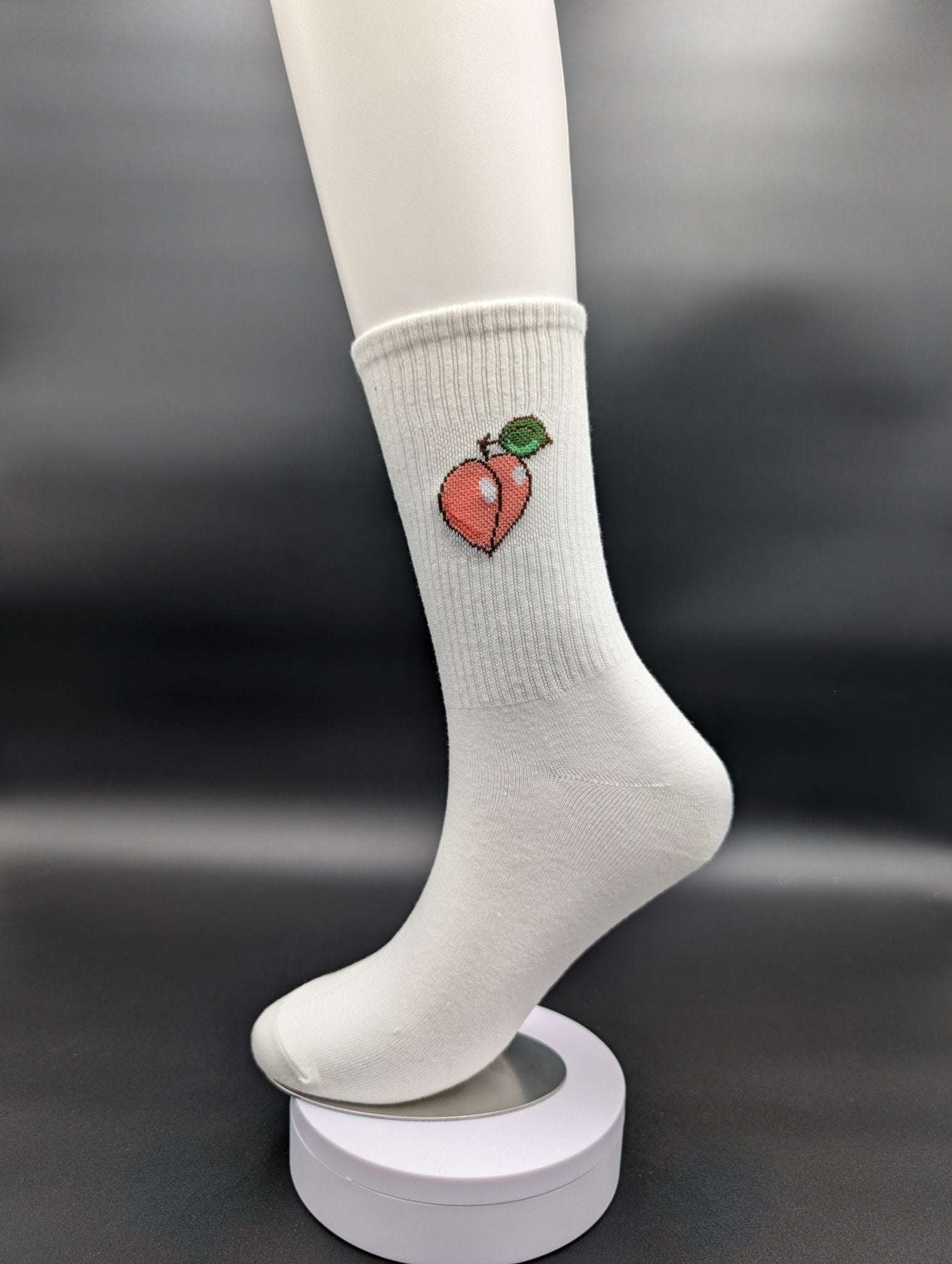 Honolulu Peaches Crew Socks – Magnetic Lock and Loop Design - Le Loxx