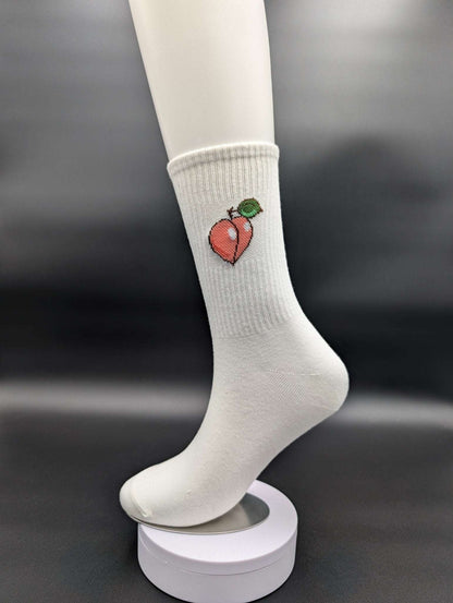 Honolulu Peaches Crew Socks – Magnetic Lock and Loop Design - Le Loxx