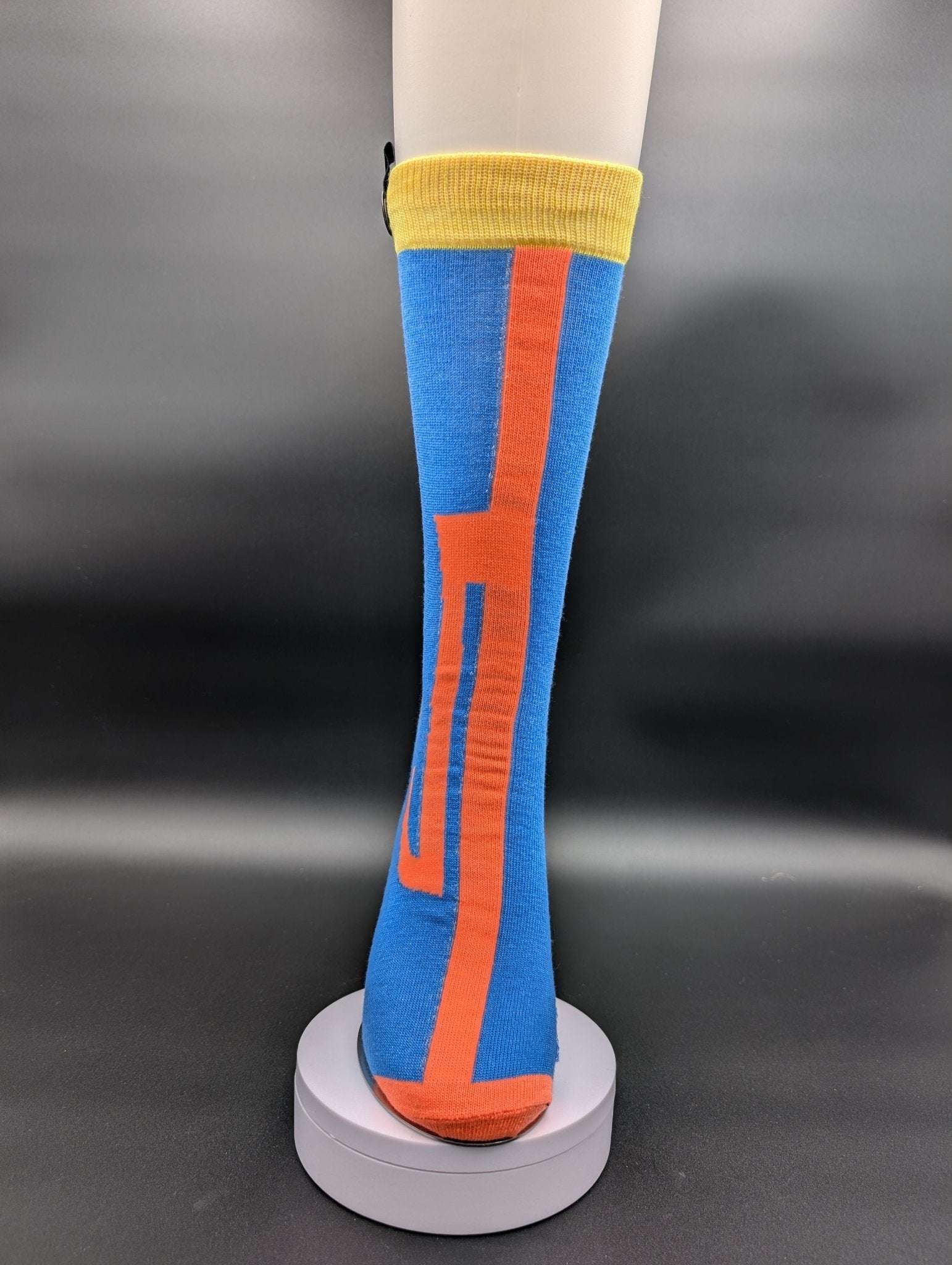 Kyoto Light Blue Novelty Crew Socks – Magnetic Lock and Loop Design - Le Loxx