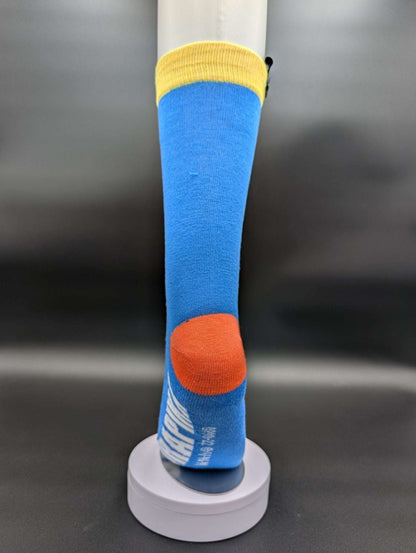 Kyoto Light Blue Novelty Crew Socks – Magnetic Lock and Loop Design - Le Loxx
