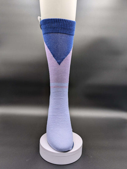 Kyoto Purple Novelty Crew Socks – Magnetic Lock and Loop Design - Le Loxx