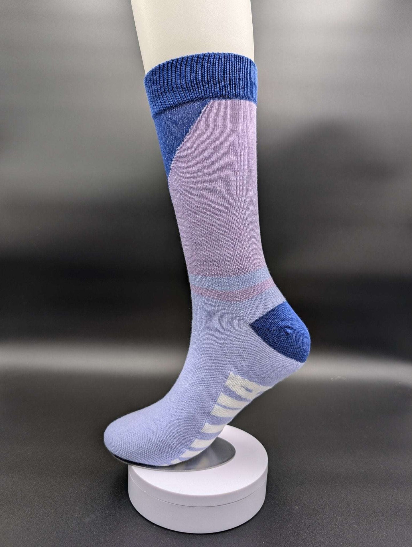 Kyoto Purple Novelty Crew Socks – Magnetic Lock and Loop Design - Le Loxx
