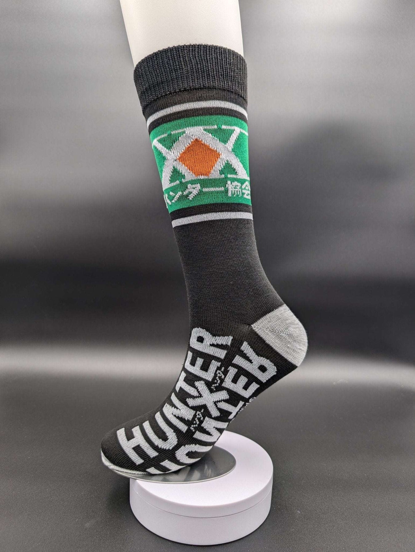 Kyoto Black Novelty Crew Socks – Magnetic Lock and Loop Design - Le Loxx