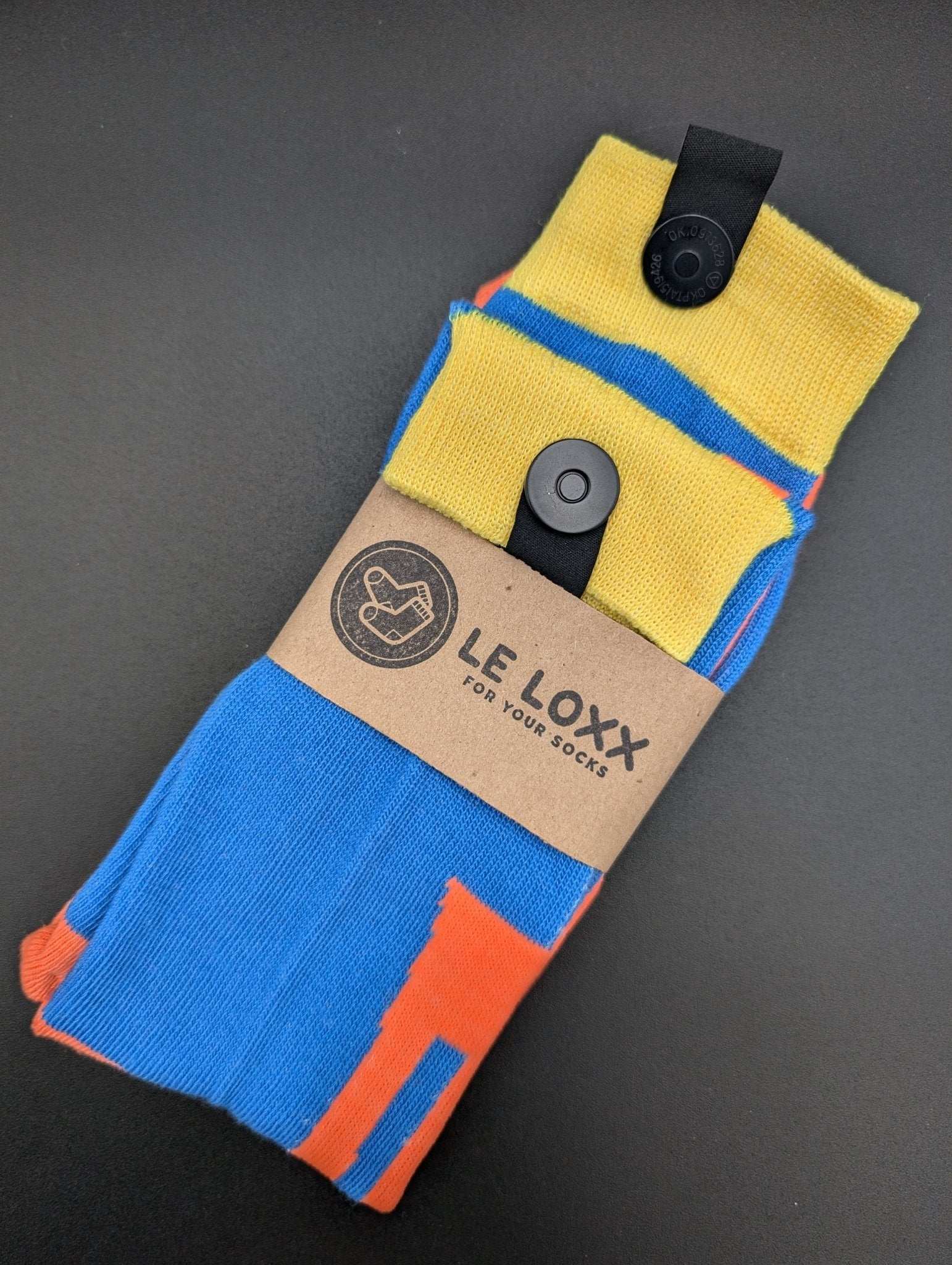 Kyoto Light Blue Novelty Crew Socks – Magnetic Lock and Loop Design - Le Loxx