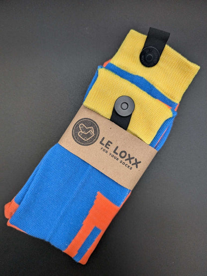 Kyoto Light Blue Novelty Crew Socks – Magnetic Lock and Loop Design - Le Loxx