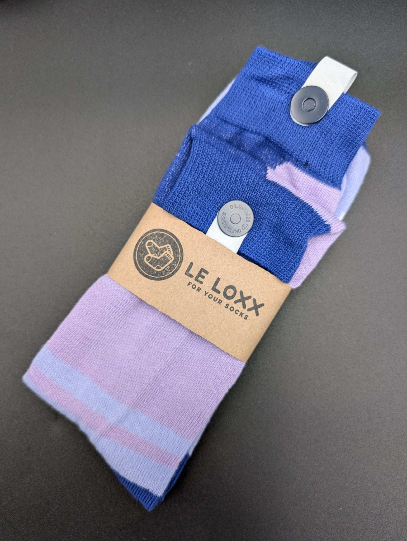 Kyoto Purple Novelty Crew Socks – Magnetic Lock and Loop Design - Le Loxx