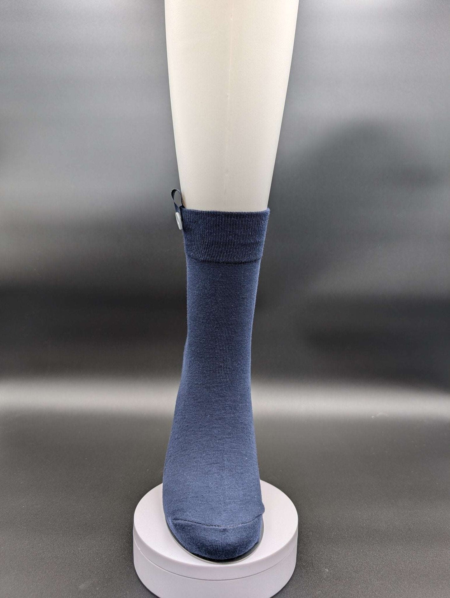 Lucca Blue Business Crew Socks – Magnetic Lock and Loop Design - Le Loxx
