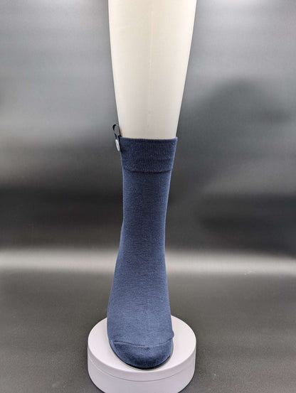 Lucca Blue Business Crew Socks – Magnetic Lock and Loop Design - Le Loxx