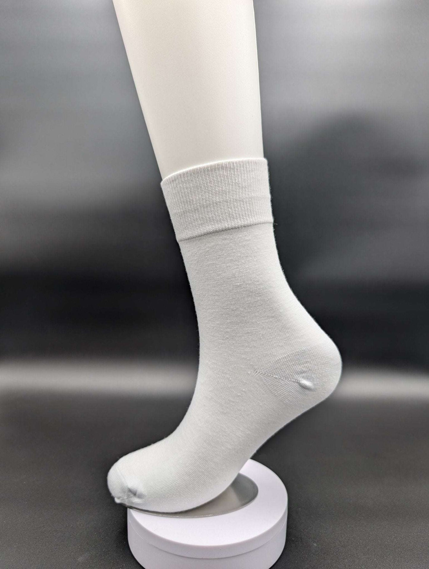 Lucca White Business Crew Socks – Magnetic Lock and Loop Design - Le Loxx