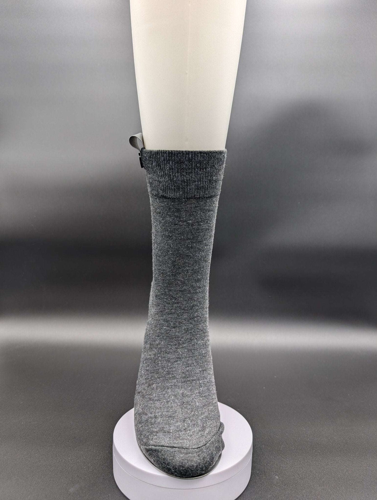 Lucca Grey Business Crew Socks – Magnetic Lock and Loop Design - Le Loxx