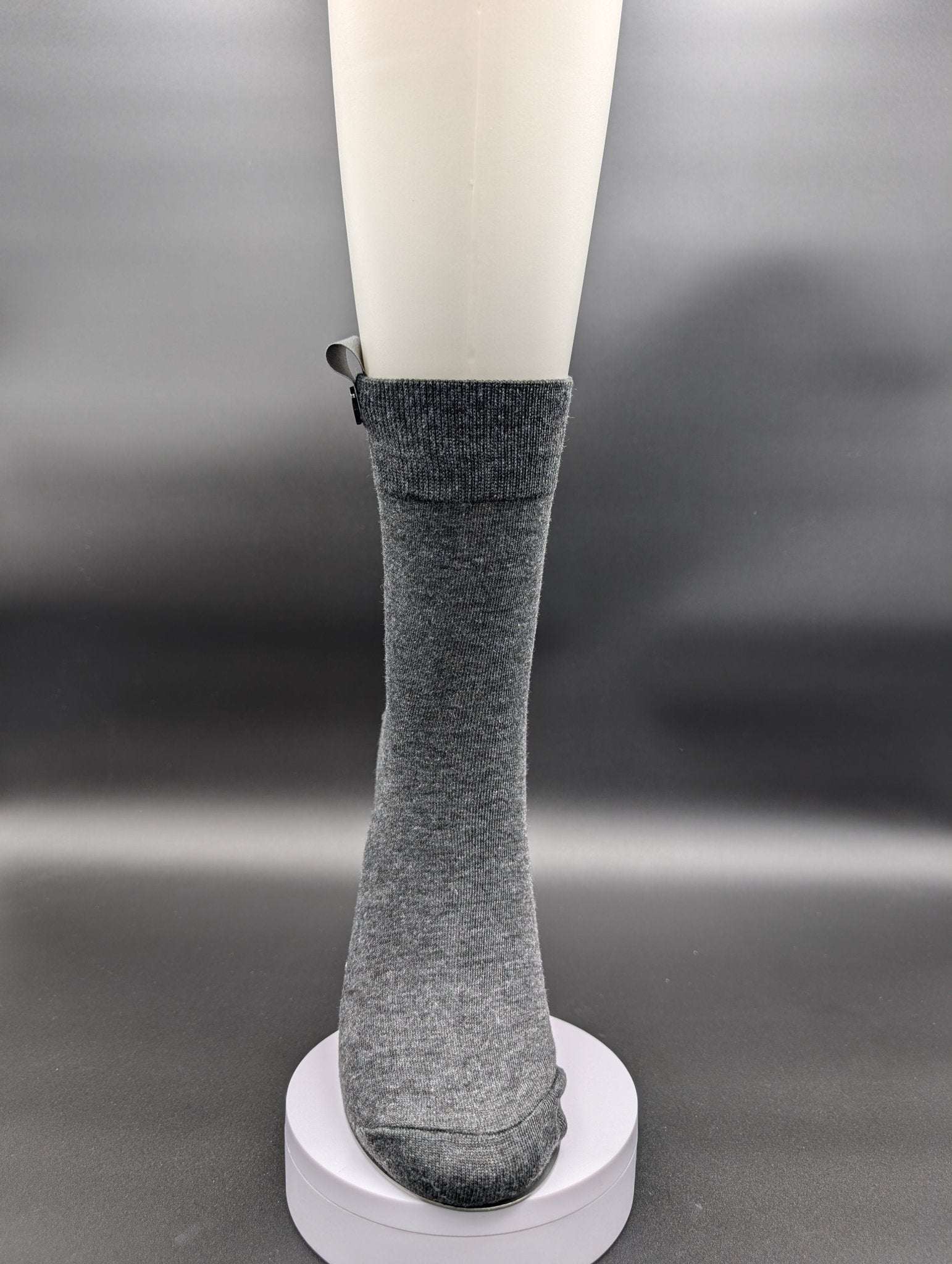 Lucca Grey Business Crew Socks – Magnetic Lock and Loop Design - Le Loxx
