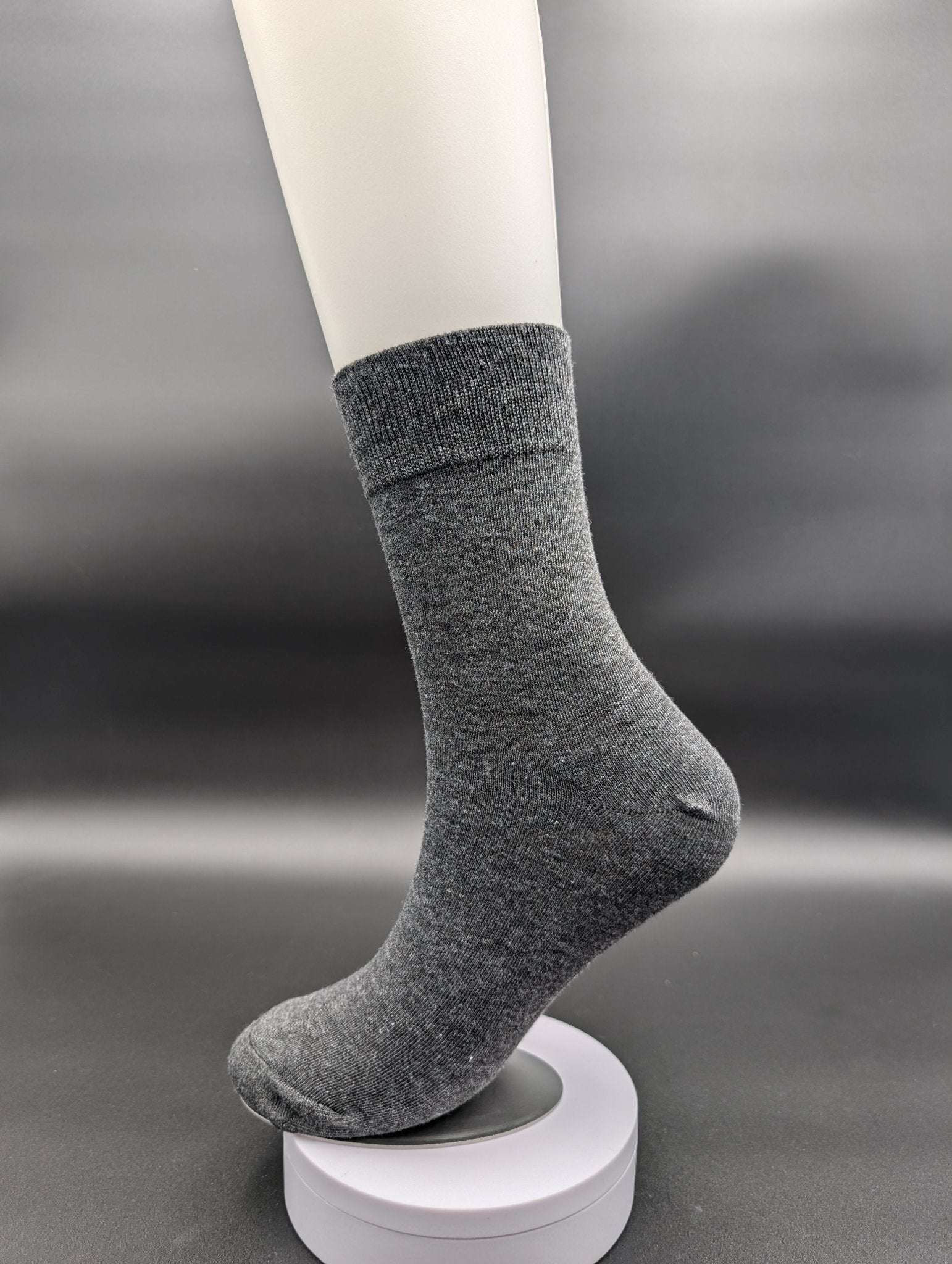 Lucca Grey Business Crew Socks – Magnetic Lock and Loop Design - Le Loxx