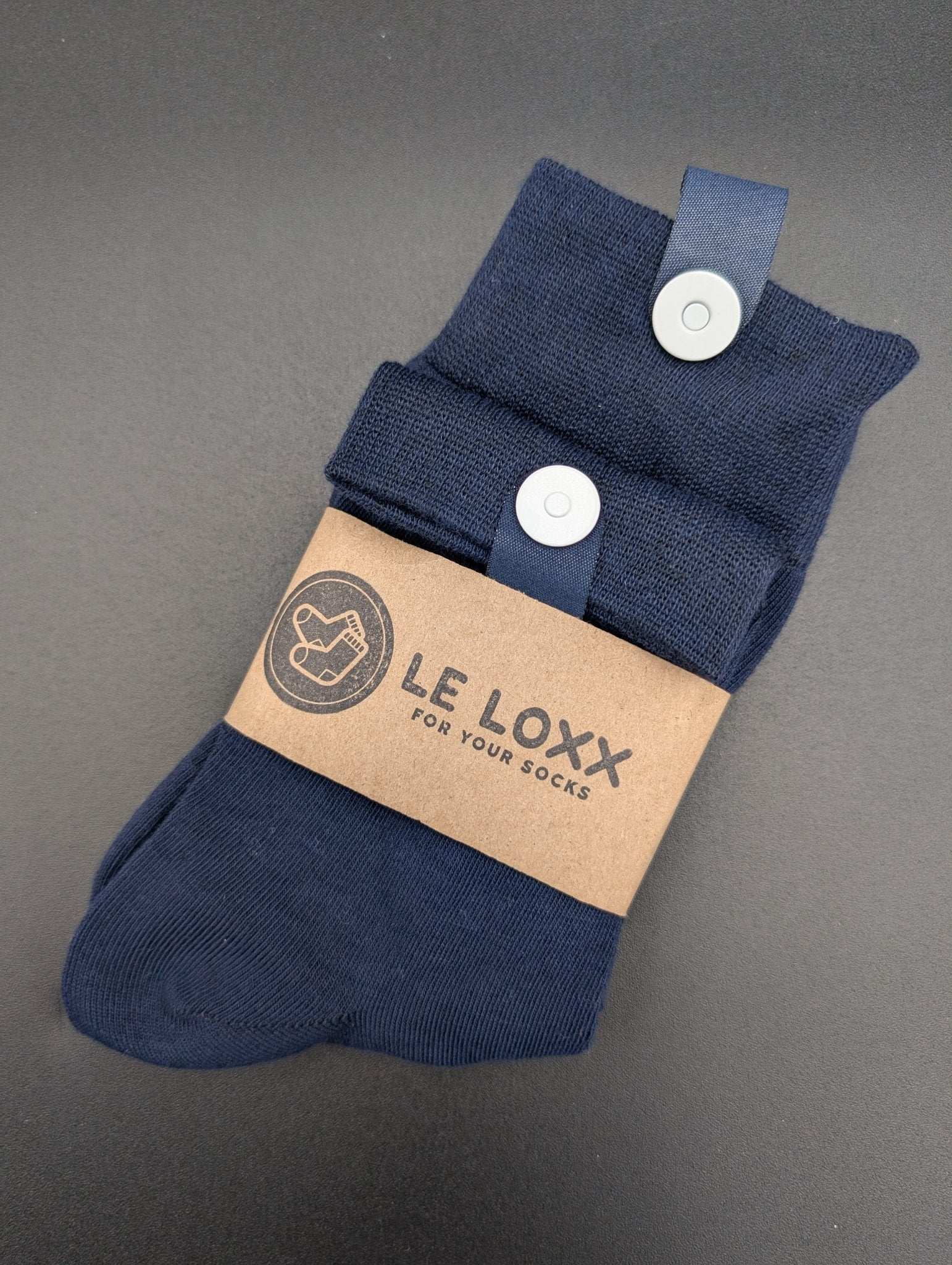 Lucca Blue Business Crew Socks – Magnetic Lock and Loop Design - Le Loxx