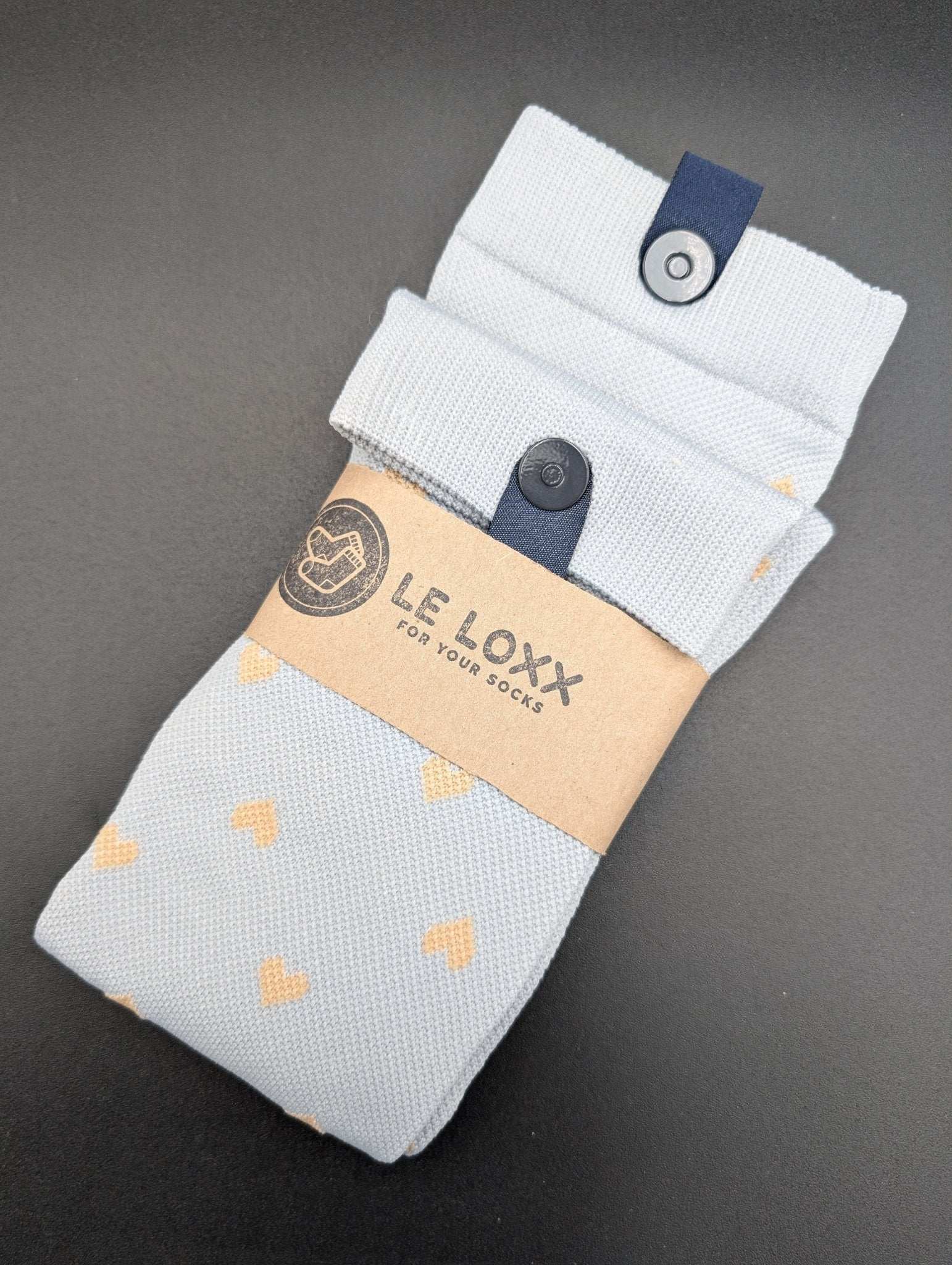 Montreal Grey Hearts Compression Socks – Magnetic Lock and Loop Design - Le Loxx
