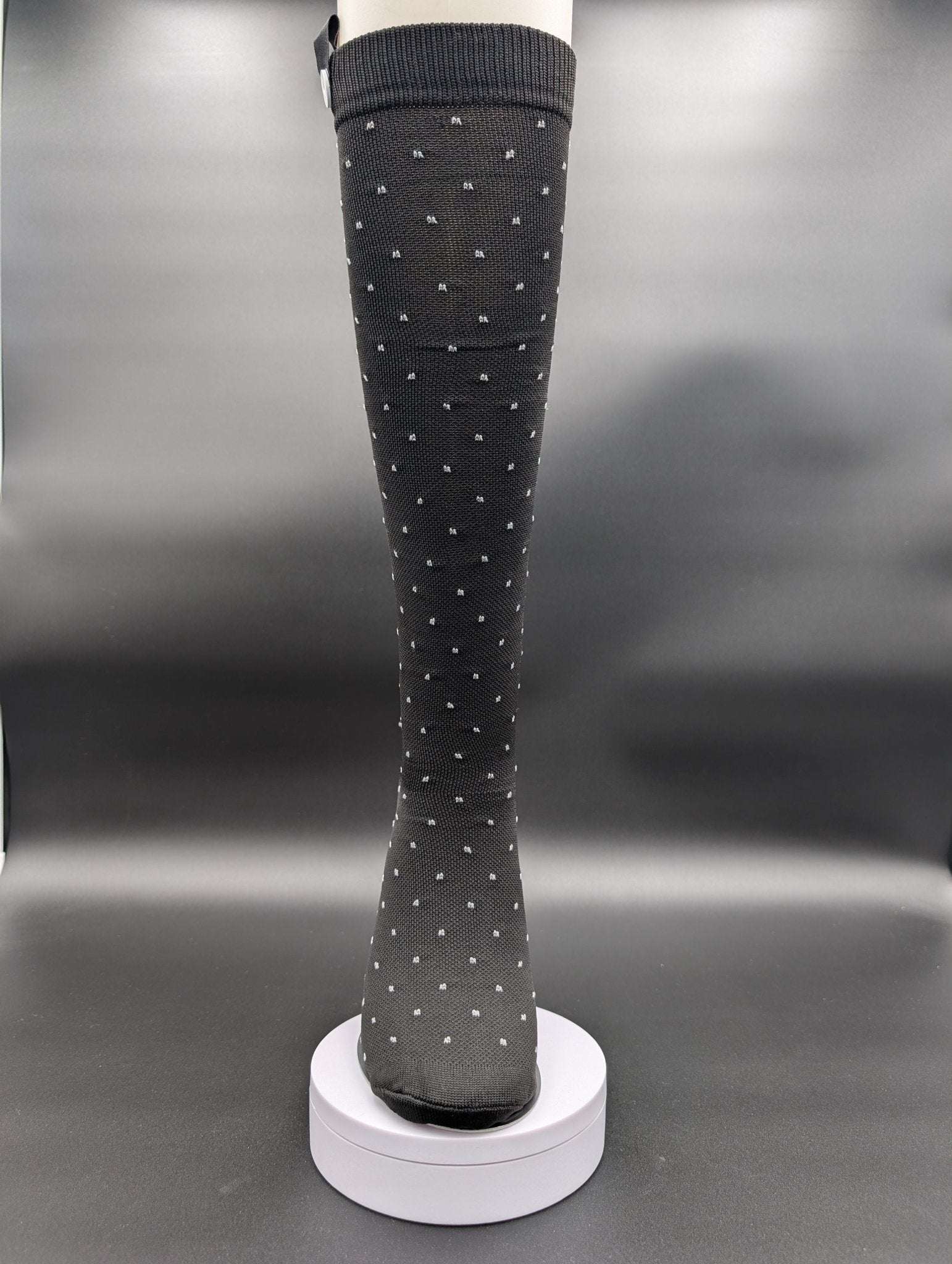 Montreal Black Polka Dot Compression Socks – Magnetic Lock and Loop Design - Le Loxx