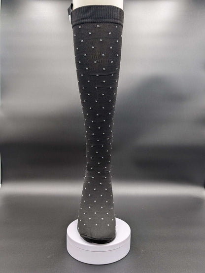 Montreal Black Polka Dot Compression Socks – Magnetic Lock and Loop Design - Le Loxx