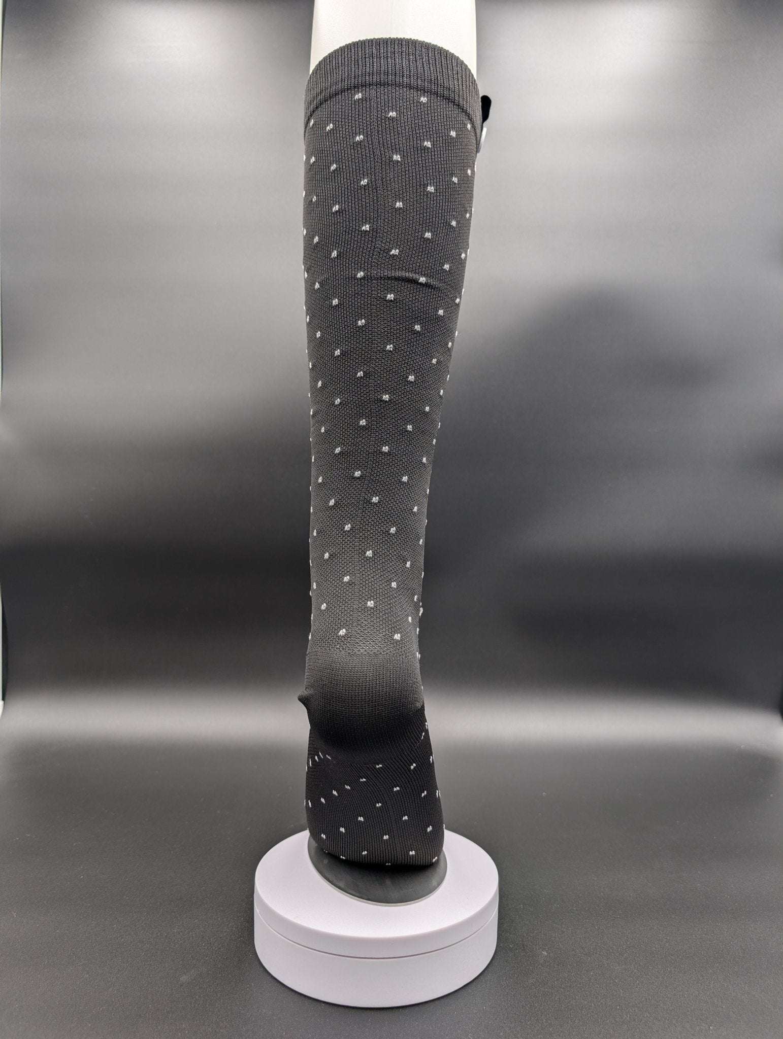 Montreal Black Polka Dot Compression Socks – Magnetic Lock and Loop Design - Le Loxx