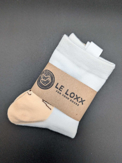 Osaka White Ankle Socks – Magnetic Lock and Loop Design - Le Loxx