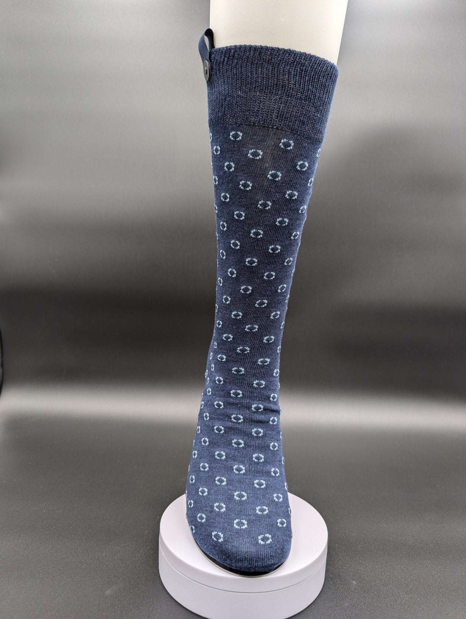 South of France Blue Dot Executive Socks – Magnetic Lock and Loop Design - Le Loxx