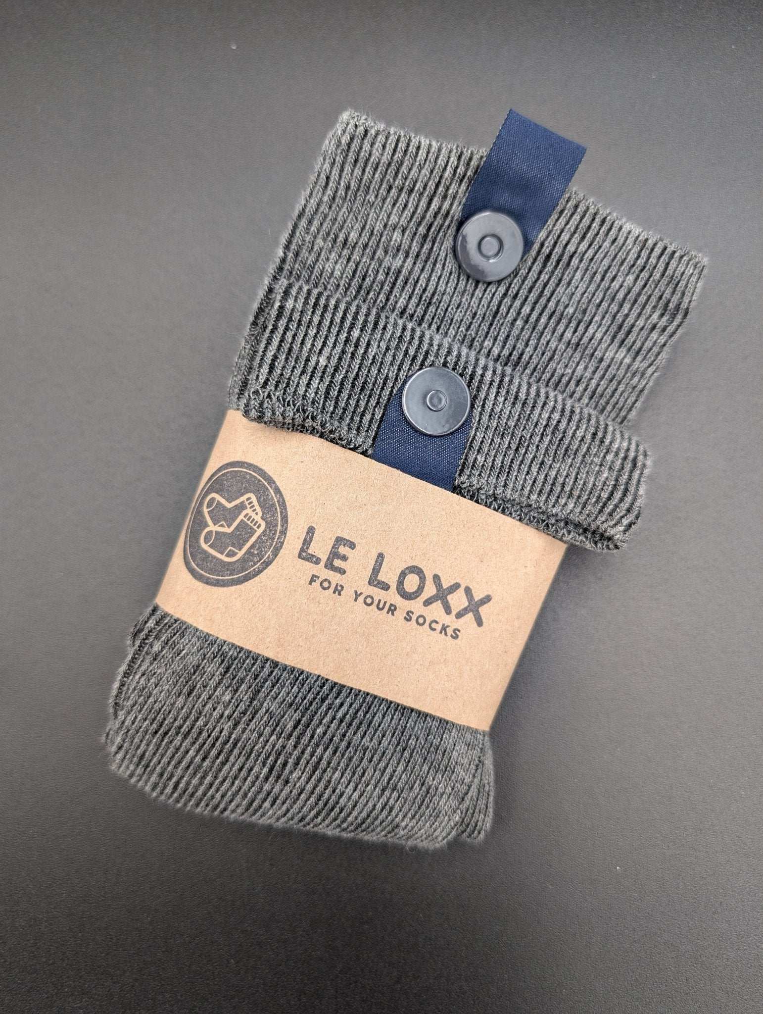 South of France Grey Executive Socks – Magnetic Lock and Loop Design - Le Loxx