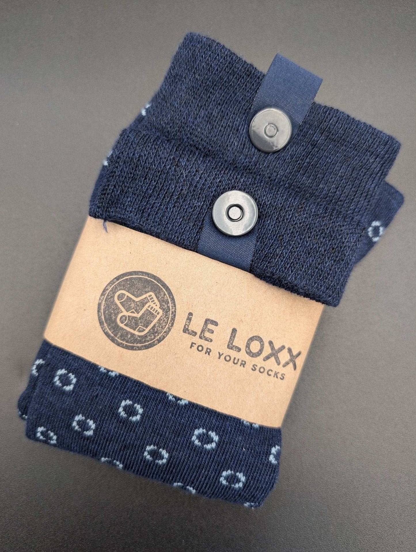 South of France Blue Dot Executive Socks – Magnetic Lock and Loop Design - Le Loxx