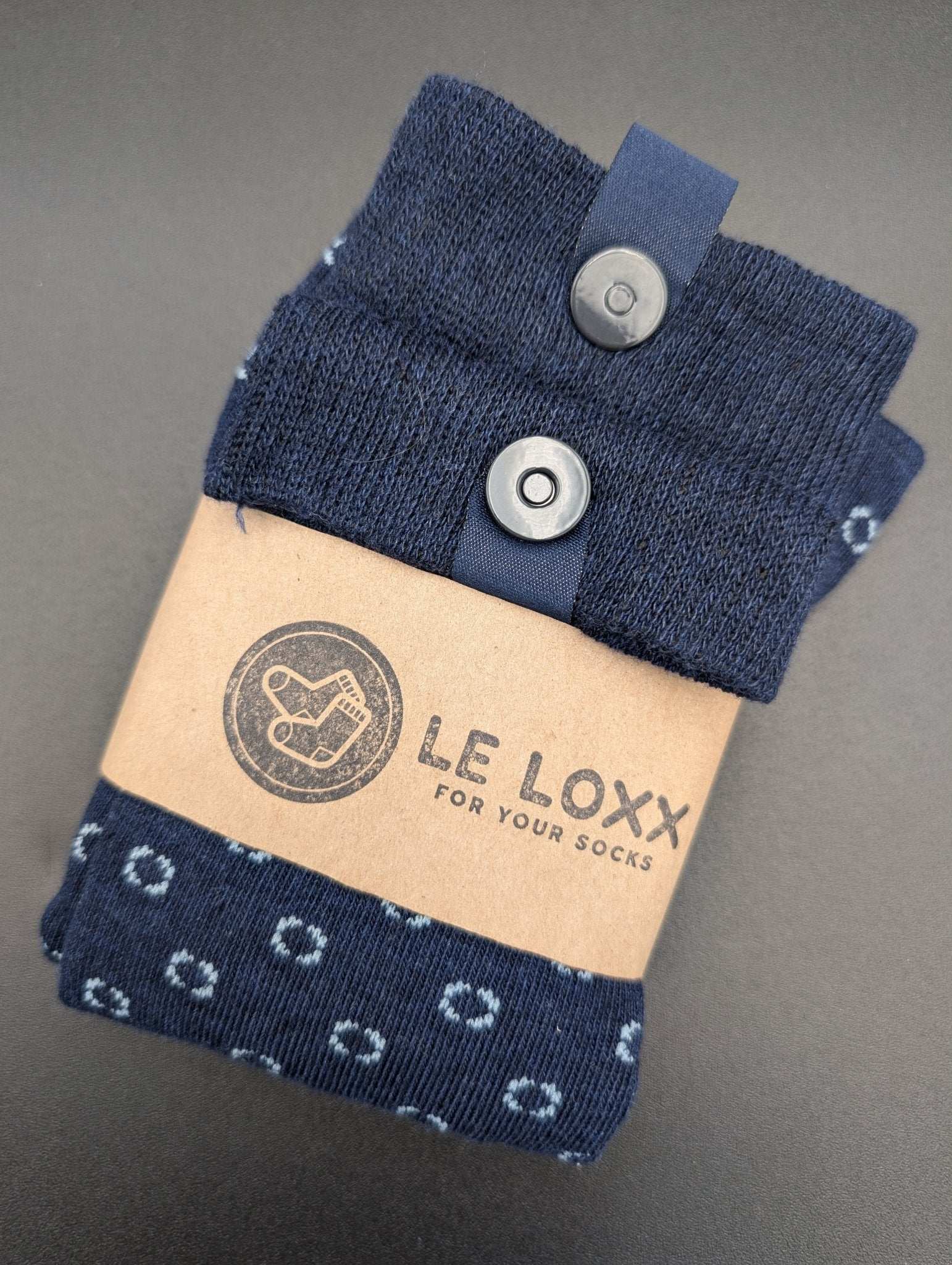 South of France Blue Dot Executive Socks – Magnetic Lock and Loop Design - Le Loxx