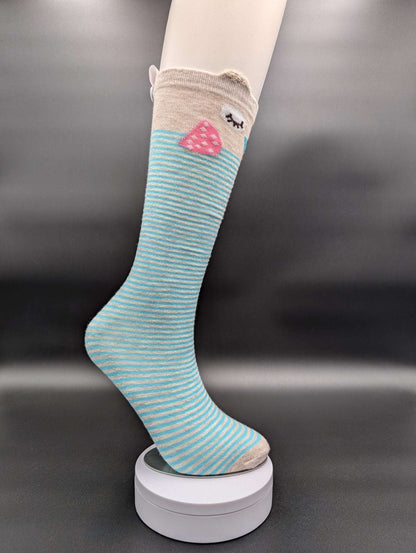Sichuan Blue Knee High Kids Socks – Magnetic Lock and Loop Design - Le Loxx