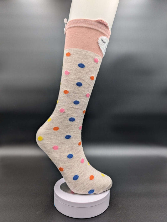 Sichuan Polka Dot Knee High Kids Socks – Magnetic Lock and Loop Design - Le Loxx